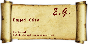 Egyed Géza névjegykártya