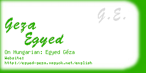 geza egyed business card